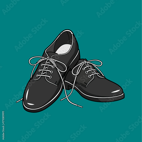 Stylish Black Formal Shoes with White Laces