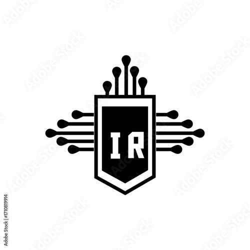 IR creative circle letter logo concept. IR letter design.