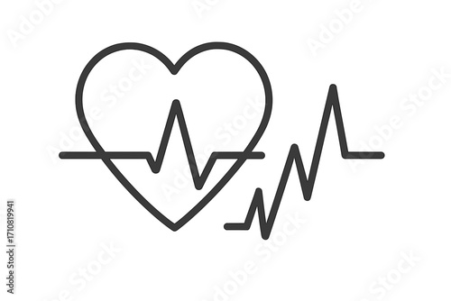Heartbeat line icon. Pulse and heart rate symbol. Cardiology and healthcare concept. Medical vector illustration for emergency services. EKG or ECG cardiogram rhythm sign.