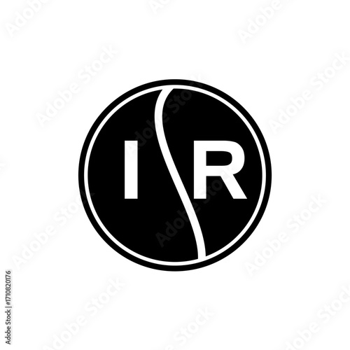  IR creative circle letter logo concept. IR letter design.