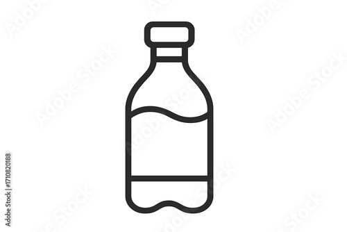 Plastic bottle line icon. Water, soda, beverage packaging. Liquid container vector symbol. Ecology and recycling concept. Environmental pollution, plastic waste illustration.