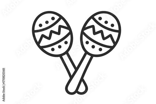 Maracas line icon. Simple vector symbol of a musical percussion instrument. Latin music concept for salsa, rumba, samba. Graphic for fiesta, carnival, party, Cinco de Mayo.