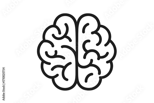 Brain line icon. Symbol of mind, intelligence, thinking, and memory. Vector logo for psychology, neurology, and science. Mental health awareness and brainstorm concept. Great idea.