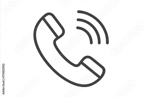 Phone call icon vector. Ringing telephone handset symbol. Simple outline pictogram. Contact us concept for web design. Communication, customer service, support, hotline sign.