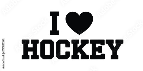 I love hockey heart graphic