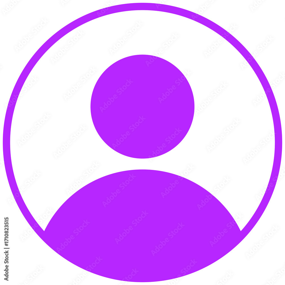 Obraz premium round purple silhouette user icon