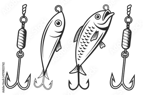 fishing bait vector illustration