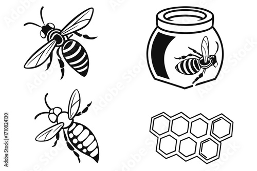 bee and honey