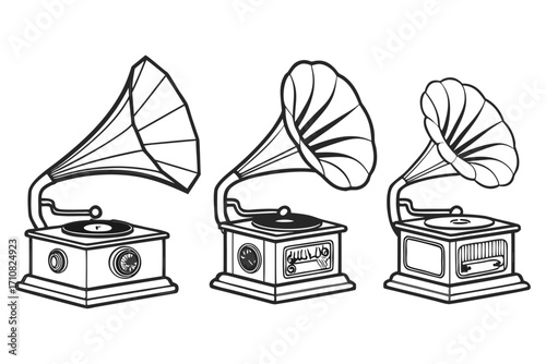 gramophone vinyl ready vector illustration