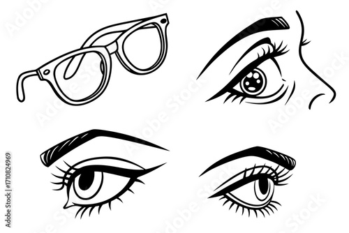 vector illustration of a female eye