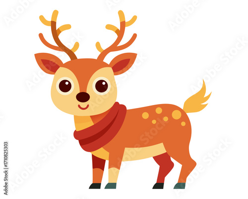 Deer vector icon,Cute reindeer vector on white background