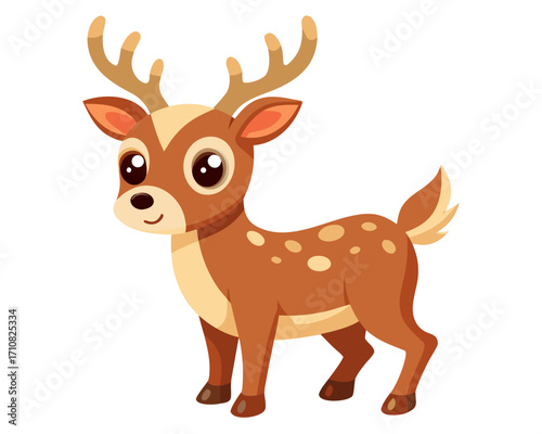 Deer vector icon,Cute reindeer vector on white background