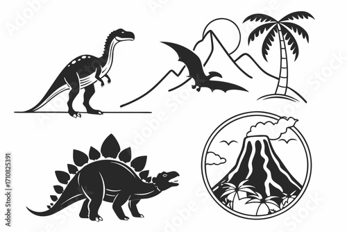 set of dinosaurs