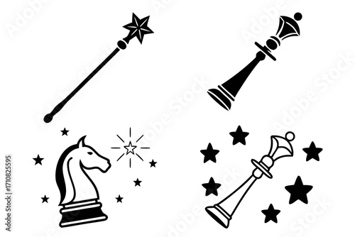 magic wand and hat