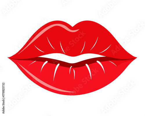 Red lipstick mark kiss,Lipstick Kiss Mark vector on white background