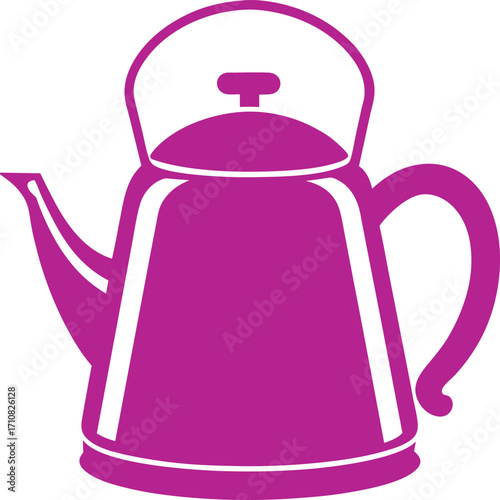 pink teapot isolated on white background