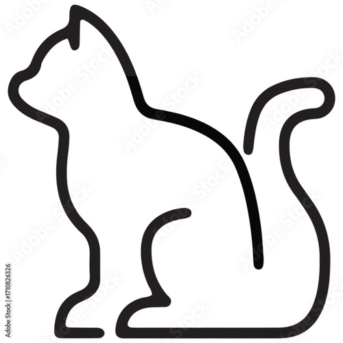 Vector illustration of cat line  art