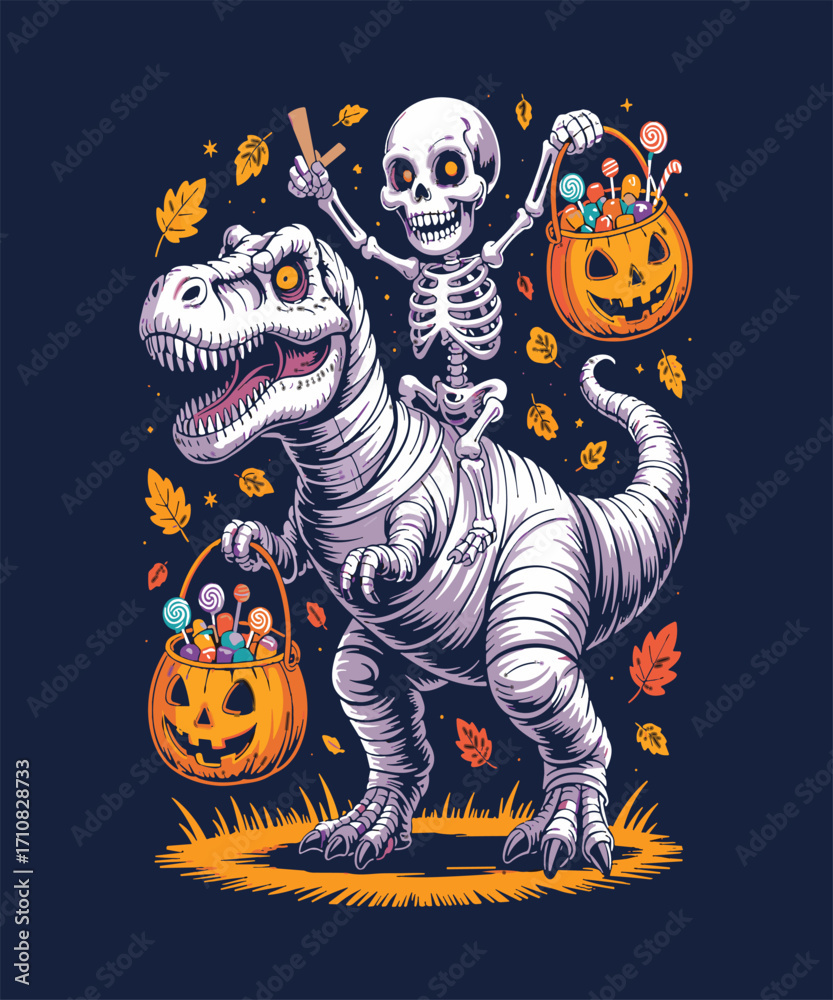 Fototapeta premium Halloween_T_rex_Design_3