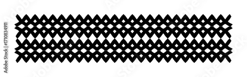 Black and White Geometric Pattern Border with Diamond Shapes
