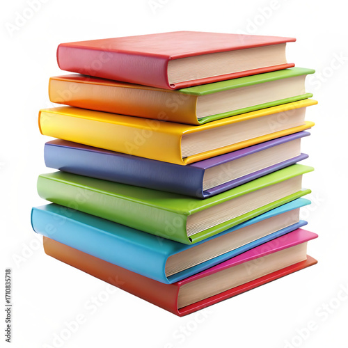 Wallpaper Mural Stack of colorful books isolated on white background.png Torontodigital.ca