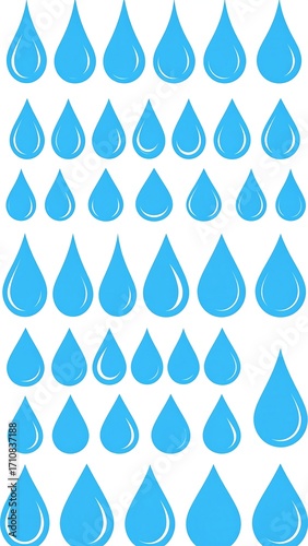 Repeating blue water drops
