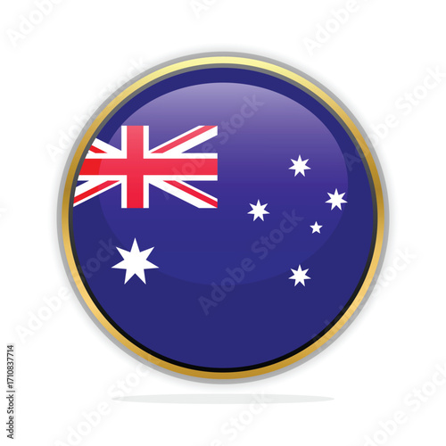 Vector art of australian flag in a circular badge