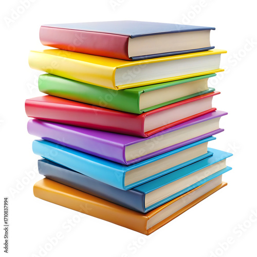 Wallpaper Mural Stack of colorful books isolated on white background.png Torontodigital.ca