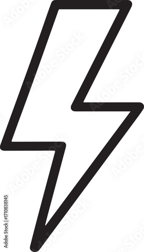 Simple outline lightning bolt icon