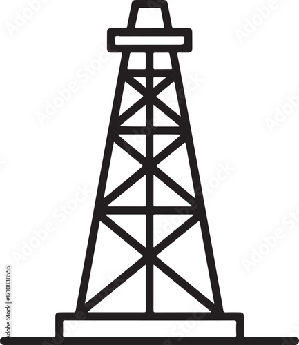 Simple outline illustration of an oil derrick
