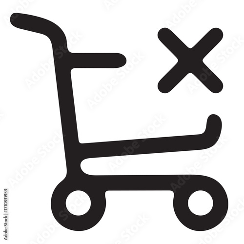 Vector illustration  icon of Shopping trolley not allow
