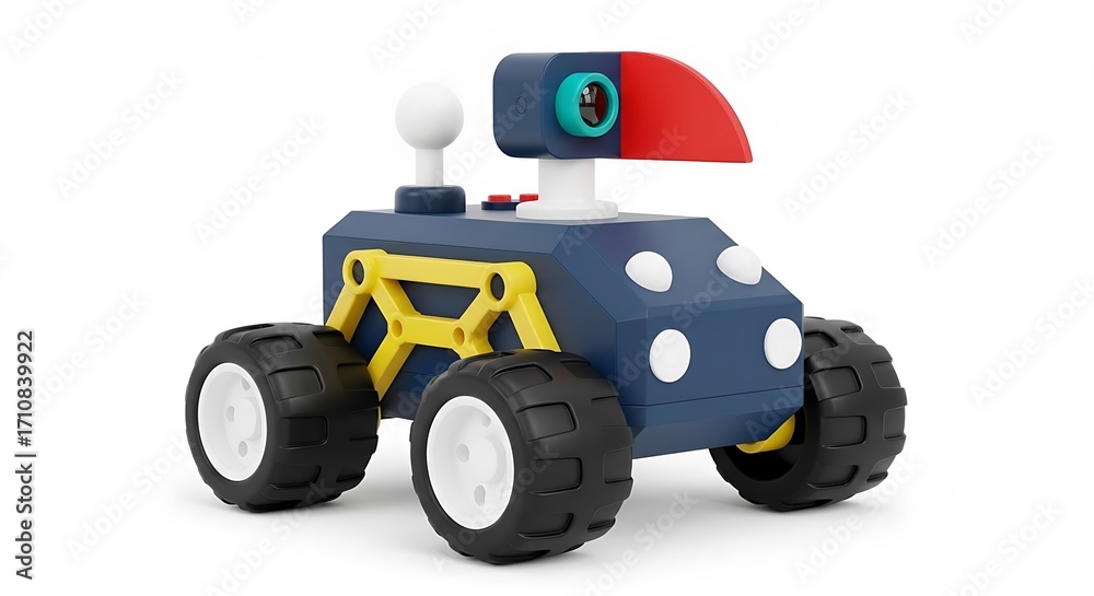 Fototapeta premium Toy Robot Vehicle with Big Wheels and Colorful Design