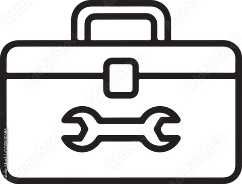 Toolbox with wrench icon for repair and maintenance