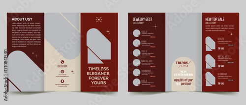 Jewelry shop trifold brochure design template