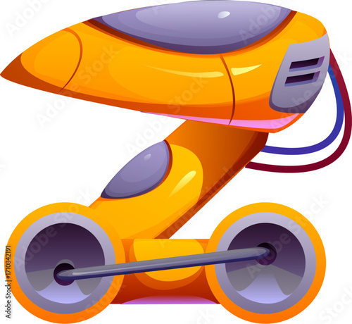 Robot font, robotic machine hand gear wheel type for robotic engineering, cartoon vector typeface. Robot hand font English alphabet and letter Z as robotic hand mechanism of droid transformer type