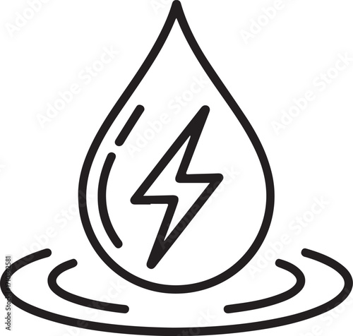 Water drop with lightning bolt icon