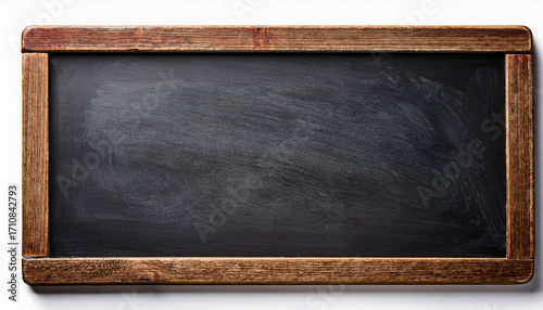 Vintage Black Chalkboard On A White Background Isolated Perfect For Educational Creative And Decorative Purposes