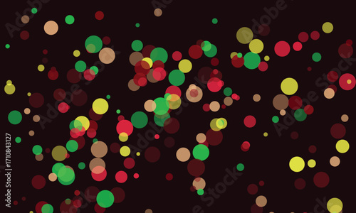 Abstract Geometric Composition of Colorful Circles on a Dark Background