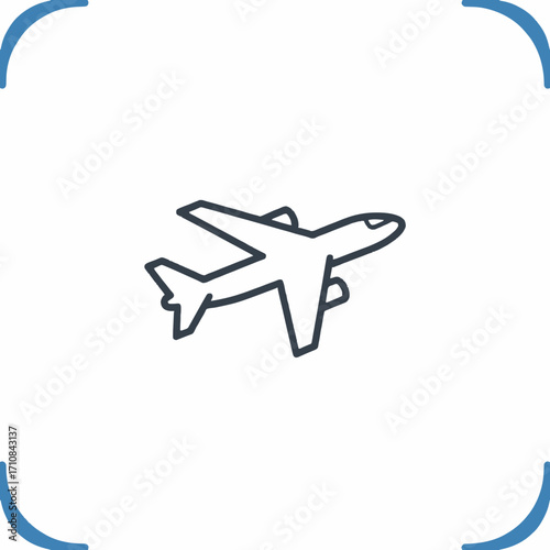  Airplane Iconisolated on white background.svg generative ai