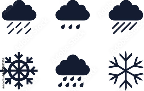 Weather Icons Set White Background forecast symbol