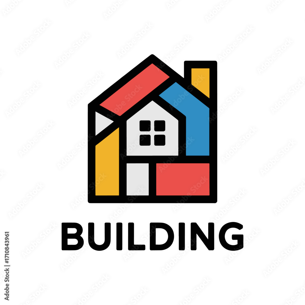 Fototapeta premium Abstract building logo architecture line art logo design
