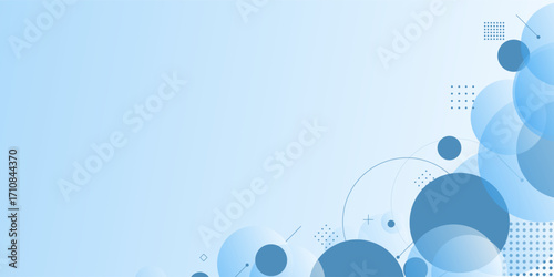 Abstract frame design with pastel blue diagonal stripes and circular elements, decorated with dotted and striped patterns.