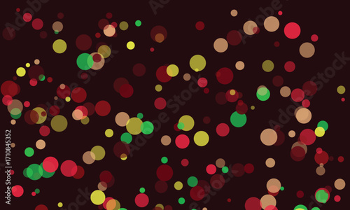 Abstract background with green and red translucent circles on dark backdrop