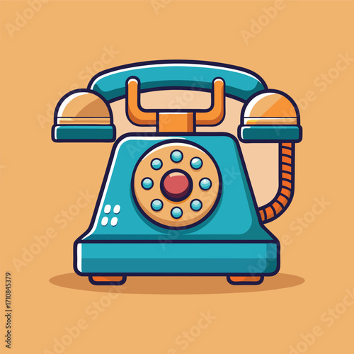Cartoon classic telephone illustration art