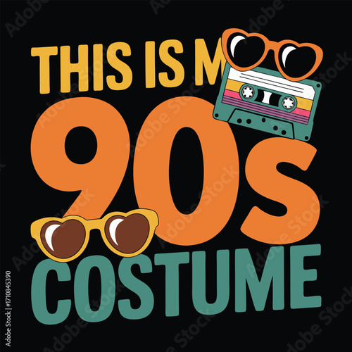Retro graphic design celebrating nineties decade cassette tape