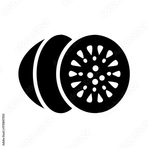 Vector graphic of sliced kiwi fruit illustration healthy food nutrition diet vitamin c source icon design