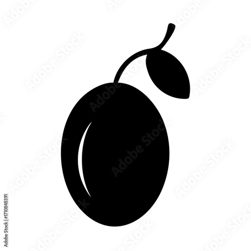 Download high quality vector graphic of plum fruit illustration silhouette for free commercial use design 