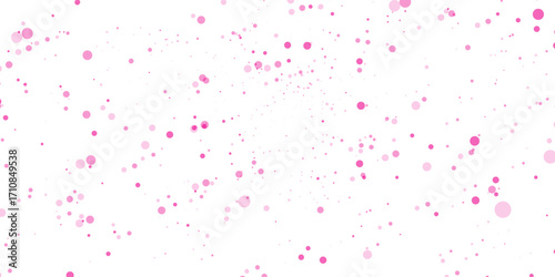 Abstract watercolor paint splash pattern with pink confetti decoration