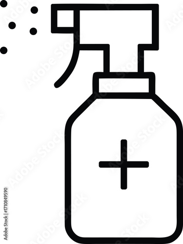 disinfectant spray outline vector icon illustration