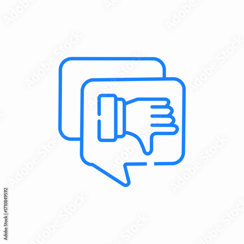 dislike speech bubble icon sign vector