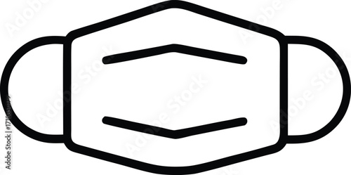 vector illustration of a Medical Face Mask outline icon